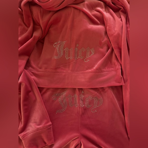 Juicy Couture Bling Velour Tracksuit (Hot Pink)